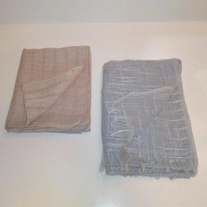 VINTAGE SCARVES, 2-PACK – GRAY & BEIGE